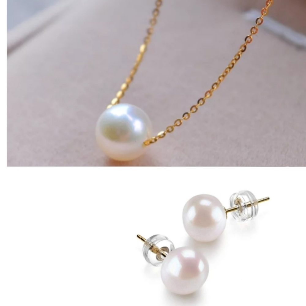 12 peice set-Pearl Earrings and Necklace